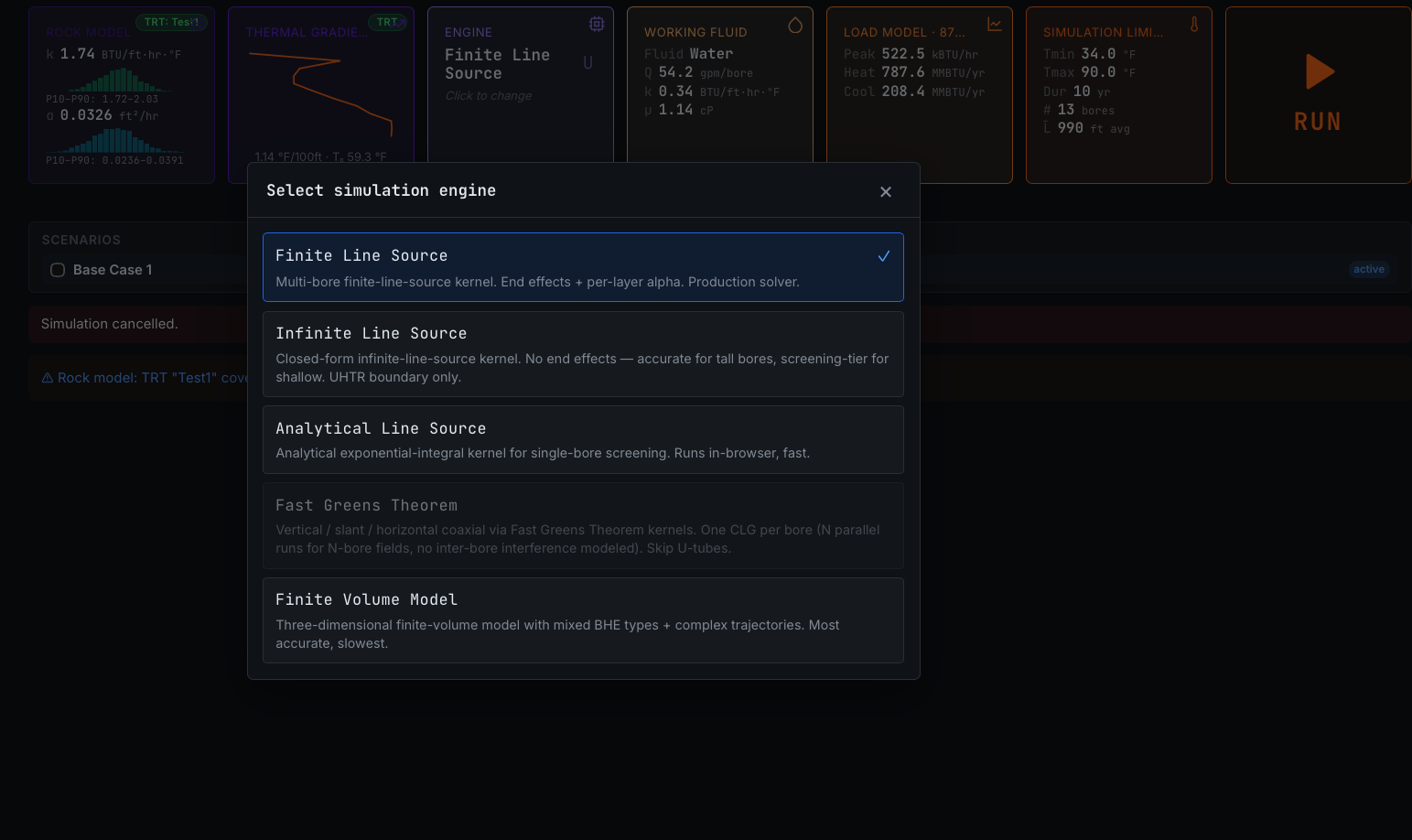 Rₒ-κ multi-mode simulation engine selector